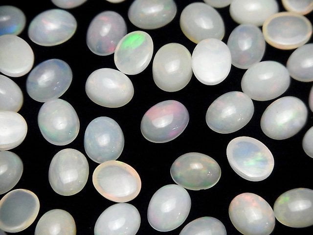 [Video]High Quality Ethiopia Opal AA++ Oval Cabochon 9x7mm 3pcs