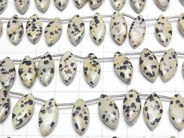 [Video]Dalmatian Jasper Marquise (Smooth) 16x8mm 1strand (13pcs )