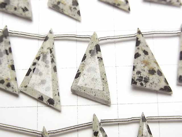 [Video]Dalmatian Jasper Flat Triangle 20x8mm 1strand (8pcs )