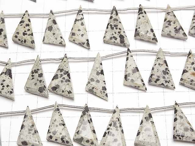 [Video]Dalmatian Jasper Flat Triangle 20x8mm 1strand (8pcs )