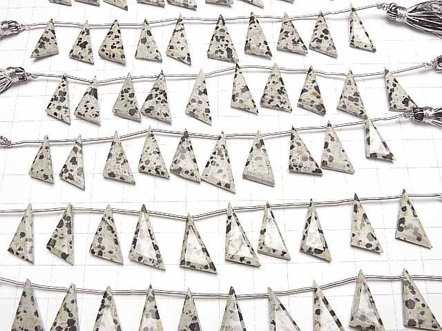 [Video]Dalmatian Jasper Flat Triangle 20x8mm 1strand (8pcs )