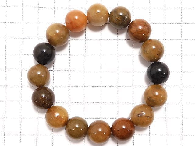 [Video][One of a kind] Multicolor Rutilated Quartz AAA- Round 14mm Bracelet NO.375