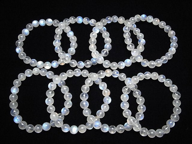 [Video]Rainbow Moonstone AAA Round 8mm Bracelet