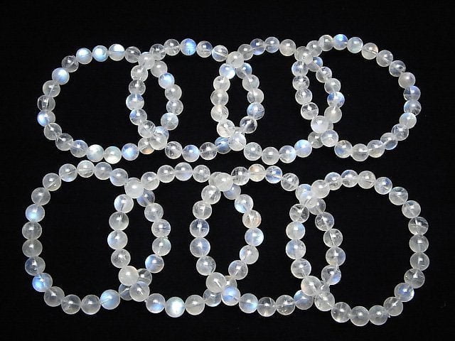 [Video] Rainbow Moonstone AAA Round 8mm-8.5mm Bracelet