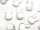 [Video] White Shell (Silver-lip Oyster) AAA rabbit motif 12x8mm [Drilled Hole ] 1pc