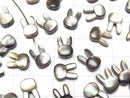 [Video] Black Shell (Black-lip Oyster ) AAA rabbit motif 12x8mm [Drilled Hole ] 1pc