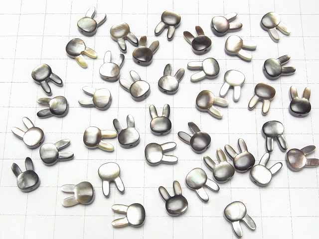 [Video] Black Shell (Black-lip Oyster ) AAA rabbit motif 12x8mm [Drilled Hole ] 1pc
