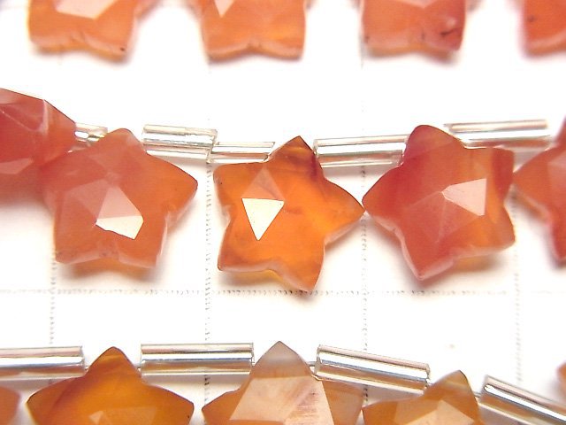 [Video]High Quality Carnelian AAA- Faced Star 10x10mm 1strand (8pcs )