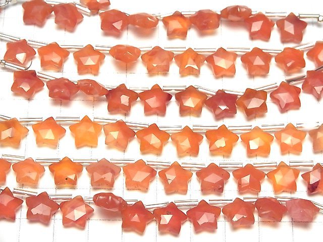 [Video]High Quality Carnelian AAA- Faced Star 10x10mm 1strand (8pcs )