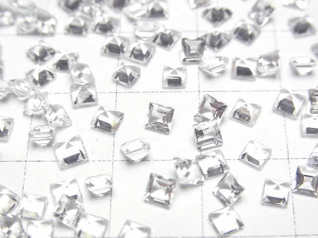 [Video]High Quality White Topaz AAA Loose stone Square Faceted 3x3mm 10pcs