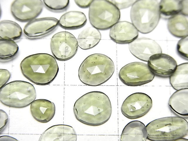 [Video]High Quality Moldavite AAA- Loose stone Free Form Single Sided Rose Cut 5pcs