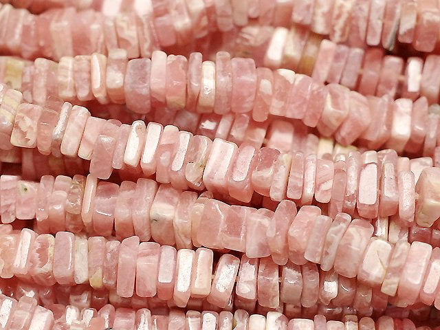 Rectangle, Rhodochrosite, Roundel Gemstone Beads