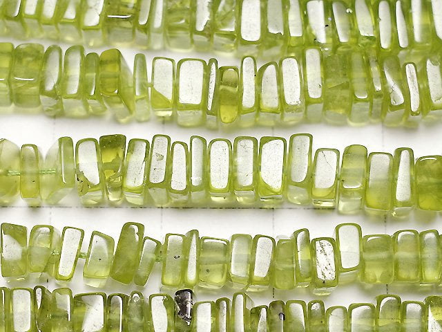[Video]High Quality Peridot AA++ Square Rondelle (Disc) half or 1strand beads (aprx.15inch/38cm)