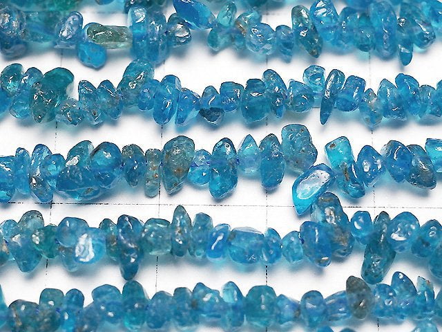 [Video] Neon Blue Apatite AA++ Chips (Small Nugget ) 1strand beads (aprx.15inch/38cm)