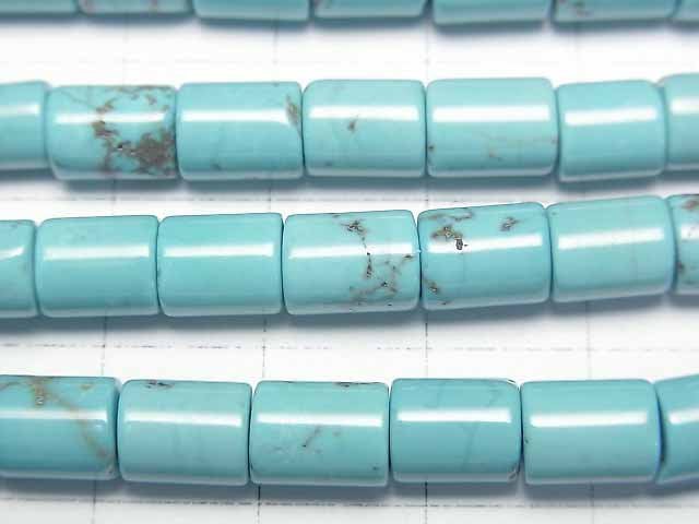 [Video]Magnesite Turquoise Tube 8x6x6mm 1strand beads (aprx.15inch/37cm)