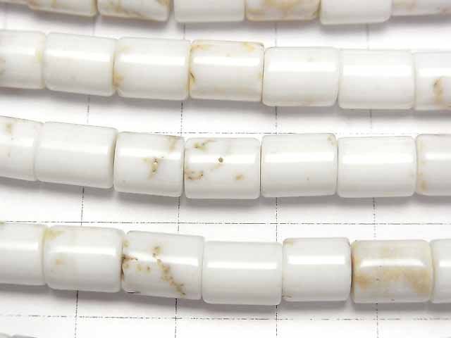 [Video]Magnesite Tube 8x6x6mm 1strand beads (aprx.15inch/37cm)