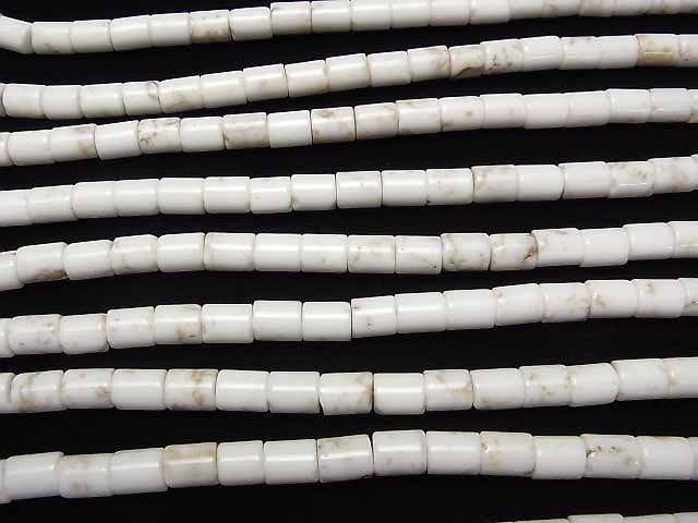 [Video]Magnesite Tube 8x6x6mm 1strand beads (aprx.15inch/37cm)