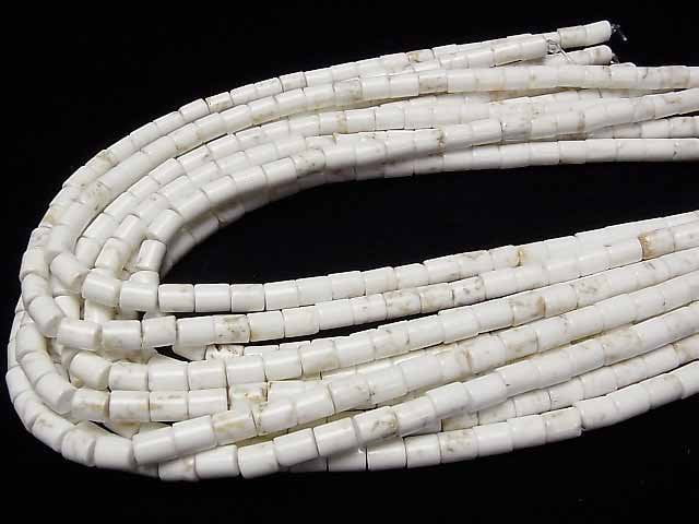 [Video]Magnesite Tube 8x6x6mm 1strand beads (aprx.15inch/37cm)