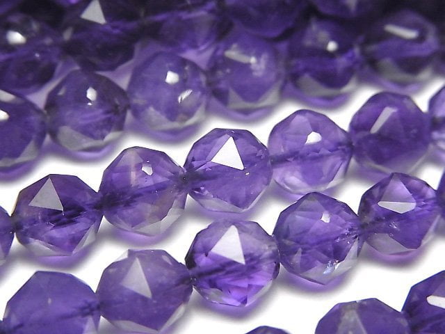 Amethyst, Faceted Round, Star Gemstone Beads