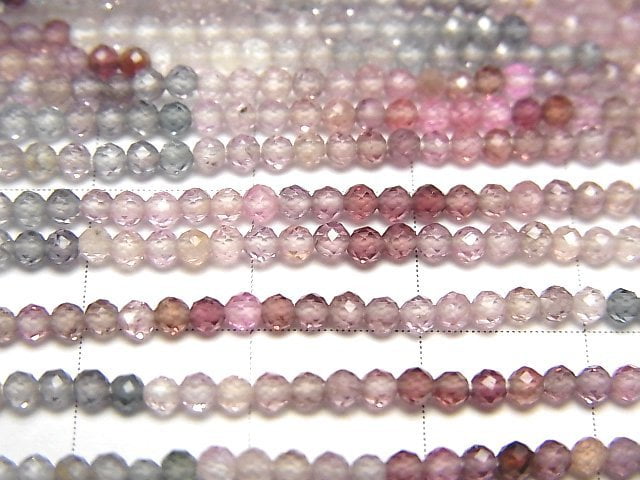 [Video]High Quality! Multicolor Spinel AAA Faceted Round 2mm half or 1strand beads (aprx.12inch/30cm)