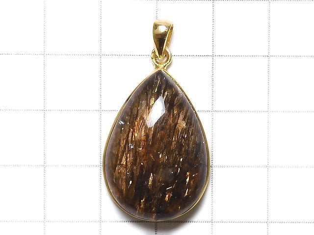 [Video][One of a kind] Copper Rutilated Quartz AAA Pendant 18KGP NO.39