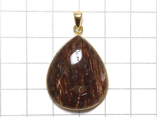 [Video][One of a kind] Copper Rutilated Quartz AAA Pendant 18KGP NO.42