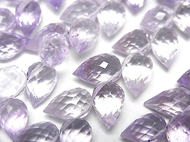 [Video]High Quality Pink Amethyst AAA- Flower Bud Faceted Briolette 1strand beads (aprx.5inch/12cm)