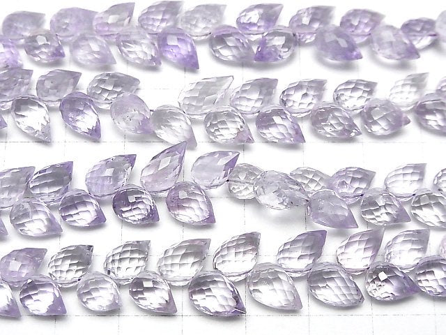 [Video]High Quality Pink Amethyst AAA- Flower Bud Faceted Briolette 1strand beads (aprx.5inch/12cm)