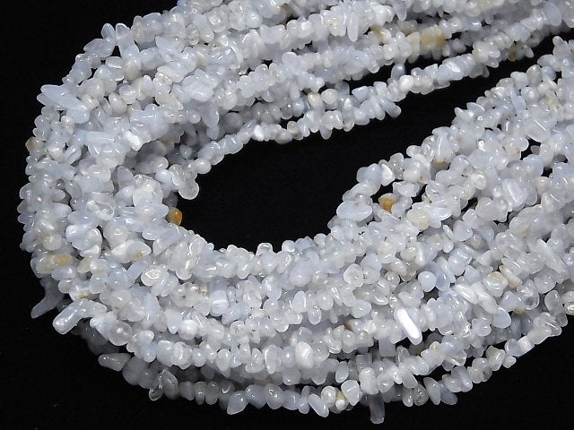 [Video]Natural color Blue Chalcedony AA Chips (Small Nugget ) 1strand beads (aprx.31inch/78cm)