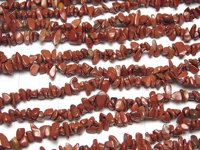 [Video]Red Jasper Chips (Small Nugget ) 1strand beads (aprx.31inch/78cm)