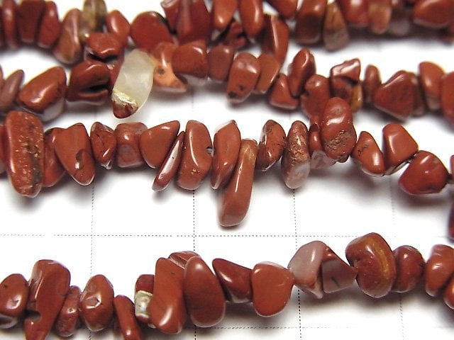 [Video]Red Jasper Chips (Small Nugget ) 1strand beads (aprx.31inch/78cm)