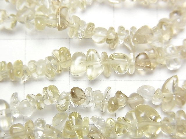 [Video] Light Color Lemon Quartz AA++ Chips (Small Nugget ) 1strand beads (aprx.33inch/83cm)