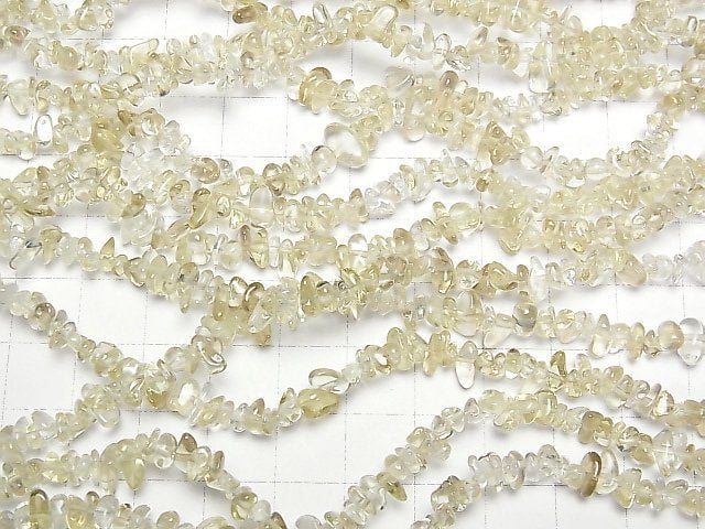 [Video] Light Color Lemon Quartz AA++ Chips (Small Nugget ) 1strand beads (aprx.33inch/83cm)