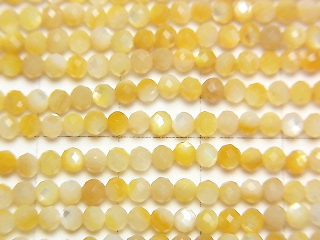 Hochwertig! Hochwertige gelbe Muschel AAA facettierte runde 3mm 1 Strang Perlen (ca. 15 Zoll/37 cm)