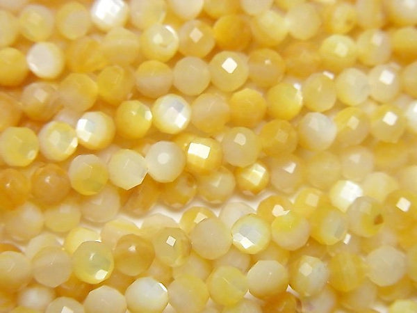 Faceted Round, Mother of Pearl (Shell Beads) Pearl & Shell Beads