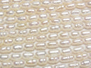 [Video]Fresh Water Pearl Keshi Pearl AA+ Rice 5x3x3mm White 1strand beads (aprx.13inch/33cm)