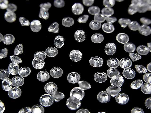 [Video]High Quality Natural White Zircon AAA Loose stone Round Faceted 3x3mm 10pcs