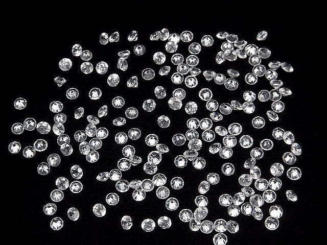 [Video]High Quality Natural White Zircon AAA Loose stone Round Faceted 3x3mm 10pcs