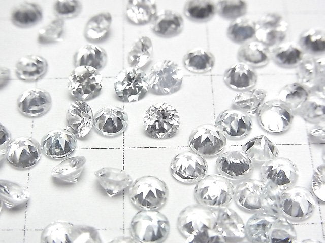 [Video]High Quality Natural White Zircon AAA Loose stone Round Faceted 4x4mm 5pcs