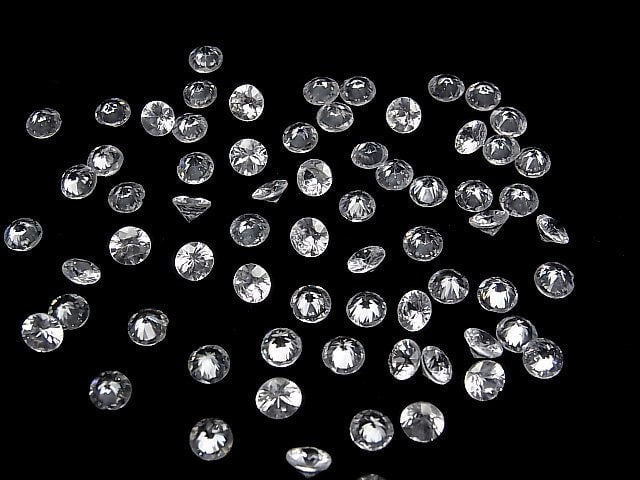 [Video]High Quality Natural White Zircon AAA Loose Stone Round Faceted 5x5mm 2pcs