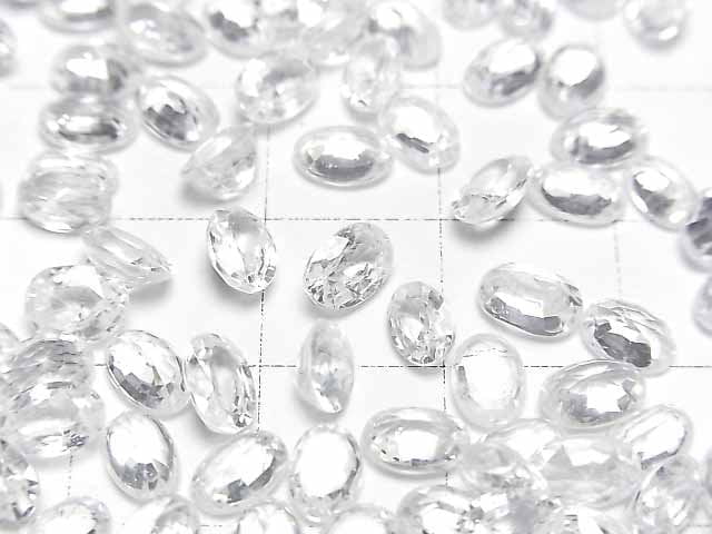 [Video]High Quality Natural White Zircon AAA Loose stone Oval Faceted 6x4mm 2pcs