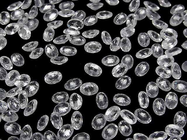 [Video]High Quality Natural White Zircon AAA Loose stone Oval Faceted 6x4mm 2pcs