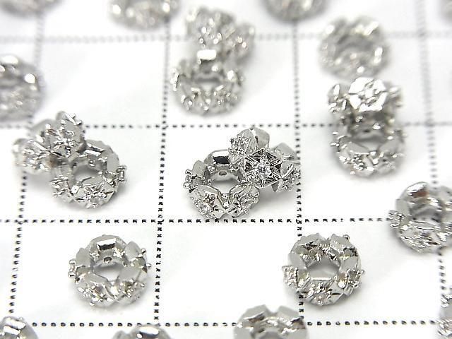 [Video] Metal parts Rondelle 6x6x2.5mm Silver color (with CZ) 2pcs