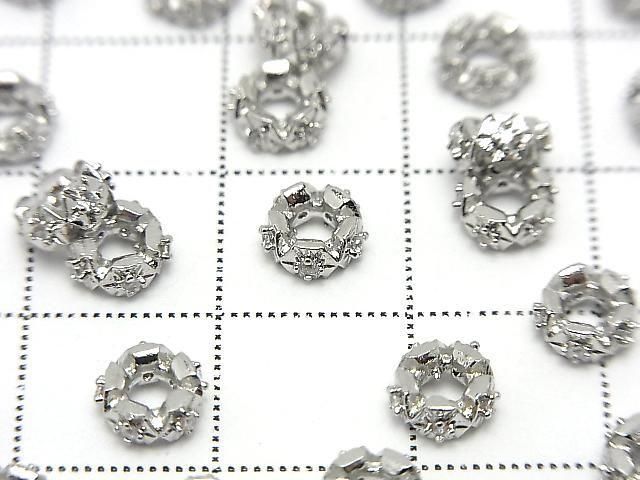 [Video] Metal parts Rondelle 6x6x2.5mm Silver color (with CZ) 2pcs