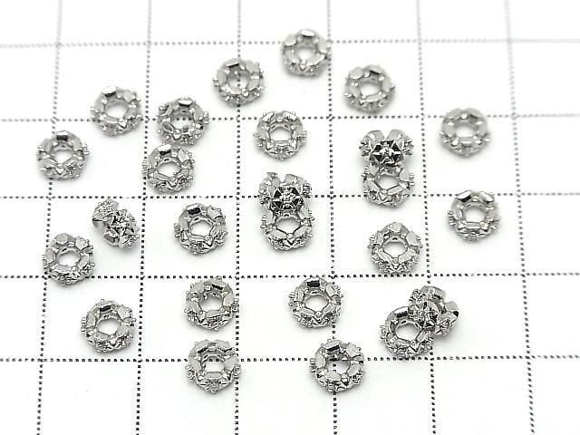[Video] Metal parts Rondelle 6x6x2.5mm Silver color (with CZ) 2pcs