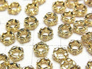[Video] Metal Parts Rondelle 6x6x2.5mm Gold Color (with CZ) 2pcs