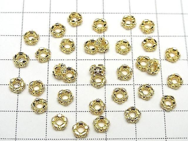 [Video] Metal parts Rondelle 6x6x2.5mm Gold color (with CZ) 2pcs