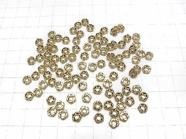 [Video]Metal Parts Roundel 6x6x2.5mm Gold Color (with CZ) 2pcs