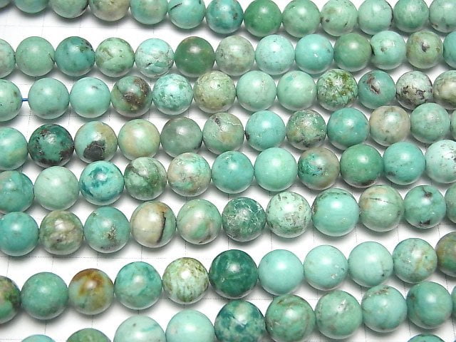 [Video] Peru Chrysocola AA+ Round 10mm half or 1strand beads (aprx.15inch/37cm)