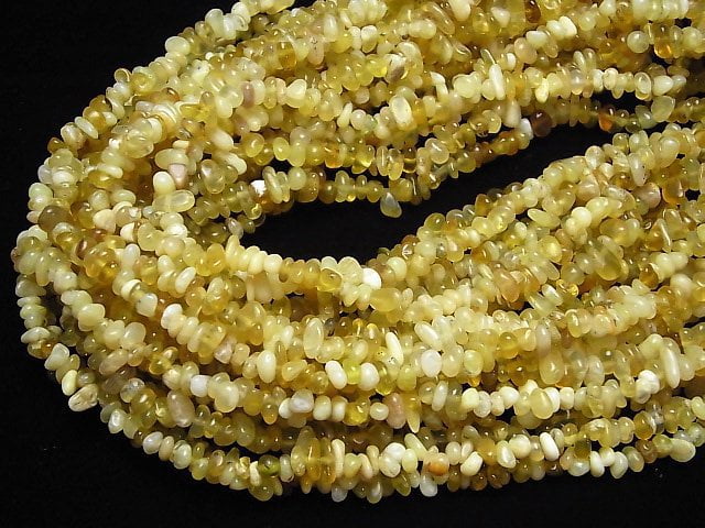 [Video]Yellow Opal Chips (Small Nugget ) 1strand beads (aprx.33inch/84cm)